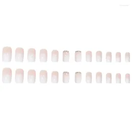 False Nails Gradient Fake Gel 12 Sizes ABS No Need File Pre-Shaped Press On Nail Extensions D-107