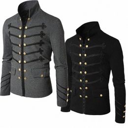 vintage Men's Jacket Coat Autumn Steampunk Gothic Rock Style Zip Outwear Overcoat Coats Jackets Tops Clothing I6Ao#