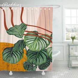 Shower Curtains Bohemian Plants Curtain Green Plant Bathroom Polyester Waterproof 3D Printed For