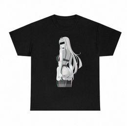 japanese Anime Darling in the Franxx 02 Graphic Printed T shirt Fi Plus Size Cott Crew Neck T Shirt Women Men p14A#