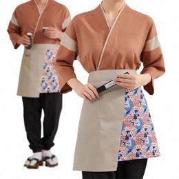 unisex Japanese Style Short Apr Chef Cooking Aprs Kitchen Restaurant Sushi Shop Hotel Waiter Work Uniform Chef Apr k7ef#