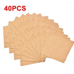 Table Mats 40Pcs Handy Square Shape Dia 10cm Plain Natural Cork Coasters Wine Drink Coffee Tea Cup Pad For Home Office Kitchen