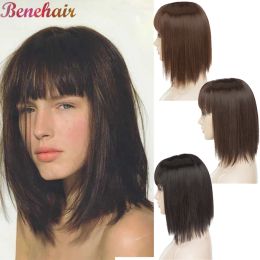 Piece Piece Benehair 11 Inch Synthetic Hair Clip In Hairpieces Straight Hair With Bangs For Women Clip On Hair Black Brown Colour