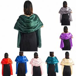 16 Colours Satin Wedding Wraps and Shawls 240*70cm Bridal Bolero Shrug Lg Scarf Women Bolero Cape for Evening Party Dr U0lZ#