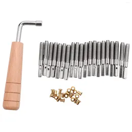 Bowls 20 Pcs Tuning Pin Nails And 20Pcs Rivets With L-Shape Wrench For Lyre Harp Small Musical Stringed Instrument