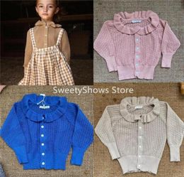 Pullover 2021 Autumn Soor Ploom Kids Sweaters Girls Cute Knitting Cardigan Infant Baby Toddler Fashion Cotton Outwear Tops Clothes1017394