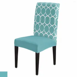 Chair Covers Geometric Abstract Lines Blue Cover Set Kitchen Stretch Spandex Seat Slipcover Home Decor Dining Room