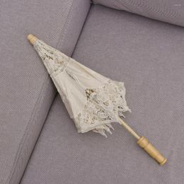 Umbrellas Parasol Not Rainproof Umbrella Halloween Classical Handmade Cotton Lace Wooden Miss