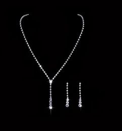 IN STOCK Crystal Bridal Jewellery Set plated Necklace Diamond Earrings Wedding Jewellery Sets for bride Bridesmaids Accessories 6251555