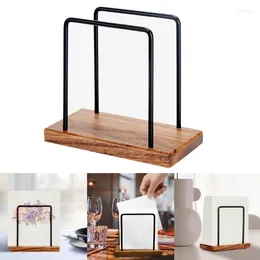 Hooks Practical And Durable Wooden Iron Towel Stand Tissue Container