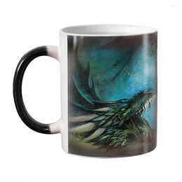 Mugs Dragon Heat Sensitive Magic Coffee Mug Ceramic Color Changing Tea Cup Colorful Gift