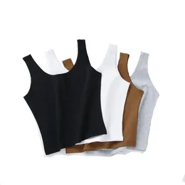 Camisoles & Tanks Wholesale Women Solid Colour Suspender Camisole Tank Top For Women's Short Yoga Sports Crop Sleeveless Sexy Slim Fit Tops