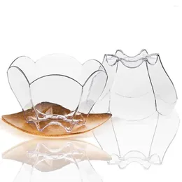 Disposable Cups Straws 24Pcs 90ML Dessert Bowl Wonderful Transparent Mousse Container Crack-resistant Flower Shape Cup Party Supplies