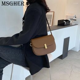 Shoulder Bags Vintage Small Pu Leather Saddle Crossbody For Women Designer Lady Purses And Handbags 2024