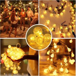 USB/Battery Powered Crystal Ball LED String Lights 1.5M 3M 6M Fairy Lights Garlands For Christmas Party Outdoor Decoration