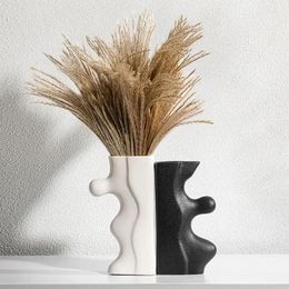 Vases BoyouNordic Vase Ceramic Decorative Objects For Living Room Abstract Figurines Love Sign Ornament Home Decoration Accessories