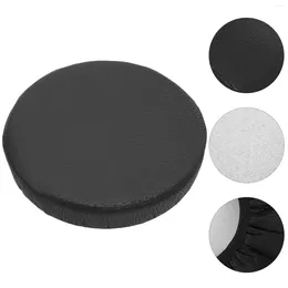 Chair Covers Stool Cover Round Washable Slipcover Elastic Barstool Cushion Protector For Home Shop Black ( Diameter 30cm )