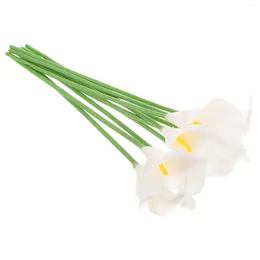 Decorative Flowers 10 Pcs Home Decor Bridal Wedding Bouquets Artificial Flower Emulsion Bridesmaid