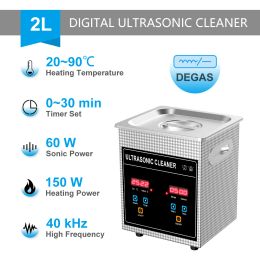 Zappers 2l Ultrasonic Bath 60w Digital Timer Ultrasonic Cleaner Bath Sonicator Jewellery Coins Manicure Tools Degas