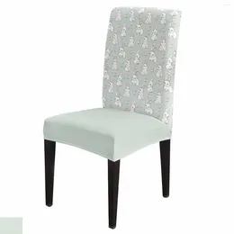 Chair Covers Green Texture Cover Set Kitchen Stretch Spandex Seat Slipcover Home Decor Dining Room