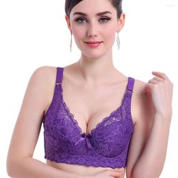 Bras Sexy Lace Push Up Women Bra Underwear Thin Cup Underwire Bralette Plus Size 75-105 Deep-V B C D