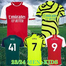 Long sleeved Soccer Jerseys 2023 24 SAKA G. JESUS ODEGAARD Jerseys 23 24 Gunners MARTINELLI SMITH ROWE THOMAS NKETIAH ZINCHENKO SALIBA Men Kids Football Shirt Mens