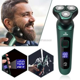 Electric Shavers Three-head Floating Electric Shaver Business Style USB Rechargeable Beard Razor Porrtable with Power Display for Tarvel Business 240329