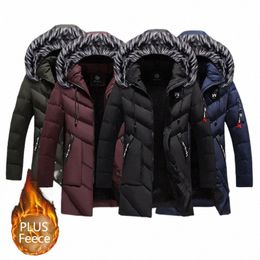 warm Thickened Cott Multi-pocket Hooded Wool Warm Parka Men's Casual Coat Windbreaker Coat Men's Fi Winter Jacket Fur q9lg#