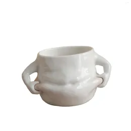 Mugs Pinch Belly Ceramic Coffee Mug Water Cup Novelty Gift Durable White Funny For Restaurant Office Birthday