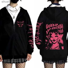 Men's Hoodies Sweatshirts Melanie Martinez Portals Tour Zipper Hoodie Harajuku Aesthetic Zipper Sweatshirt Hip Hop Street Clothing Mens Jacket CoatL2403