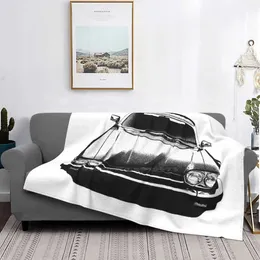 Blankets Top Quality Comfortable Bed Sofa Soft Blanket Car Pen Ink Black White Sports Racing