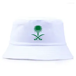 Berets Saudi Arabia Reversible Bucket Hat Adult Daily Sun Beach Panama Hats Unisex Sports Girl Boy Visor Caps