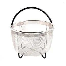 Double Boilers With Handle Stainless Steel Rice Cook Steamer Cage Basket For Electric Pressure Cooker Anti-scald Fruit Cleaning