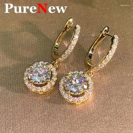 Stud Earrings Pure Classic 1CT Moissanite Diamond For Women Original 925 Sterling Silver Women's Full 2024