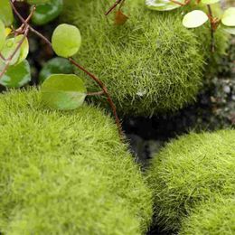 Decorative Flowers 5 Pcs Simulated Moss Stone Flocked Lawn Micro Landscape Ornaments Decoration (5pcs) Office Plant Faux Imitated Mossy