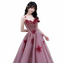 aylosi Princ Style Women's Party Dr Lace Appliques Sleevel A-line Lg Elegant Banquet Ball Gown Prom Dres for Women Z127#