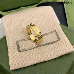 Luxurys nail ring mens ring rings designer Fashion Titanium Steel Engraved Letter Pattern designer ring engagement ring Size 510 rings for women wholesa
