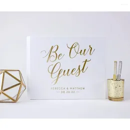 Party Supplies Be Our Guest Book Wedding Guestbook White And Gold Hardcover Ideas Custom Personalised Sign In Real Foil C