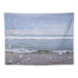 Tapestries Dreamy Ocean Waves Sparkly Aesthetic Tapestry Wall Decor Hanging Anime