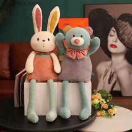 Stuffed Plush Animals Classics Cute Rabbit Bear Plush Toy Sleeping Pillow Stretchable Stuffed Soft Kids Appease Doll Boy Girl Birthday Gift240327