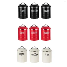 Storage Bottles 3 Pieces Tea Canister Pantry Containers For Kitchen Bar