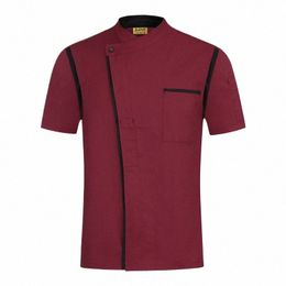 2019 New Chef Clothes Kitchen Chef Uniform Short Sleeve Cafe Hotel Restaurant Work Wear Chef Clothing Cooking Jacket Uniforms r1z7#