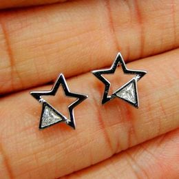 Stud Earrings Arrivals Real 925 Sterling Silver CZ Star Womens For Gift207F