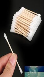 100pcs Women Beauty Makeup 100 Cotton Swab Cotton Buds Make Up Doublehead Wood Sticks Nose Ears Cleaning Cosmetics Health Care1645123