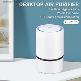 Air Purifiers Household desktop air purifier for formaldehyde and PM2.5 removal with night light silent negative ion HEPA air purifierY240329