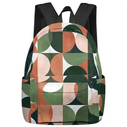 Backpack Nordic Style Retro Mediaeval Geometric Abstract Colours Women Man Backpacks Waterproof School For Student Bag Mochila