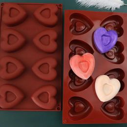 Baking Moulds 8 Heart Silicone Cake Mold Pan Decorating Tools DIY Chocolate Pudding Soap Ice Molds