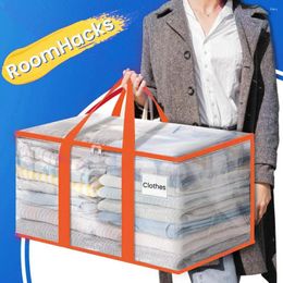 Storage Bags Clothes Bag Large Capacity Durable Zipper Moving With Label Pocket And Sturdy Handle Open-top Design