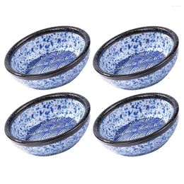 Mugs Dish Bowls Soy Sauce Sushi Dishes Condiment Plates Japanese Bowl Seasoning Ceramic Set Plate Tray Serving Blue Snack Boat