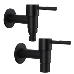 Bathroom Sink Faucets Wall Mounted Single Cold Water Faucet Black Washing Machine Mop Pool Tap For Home Garden Bath